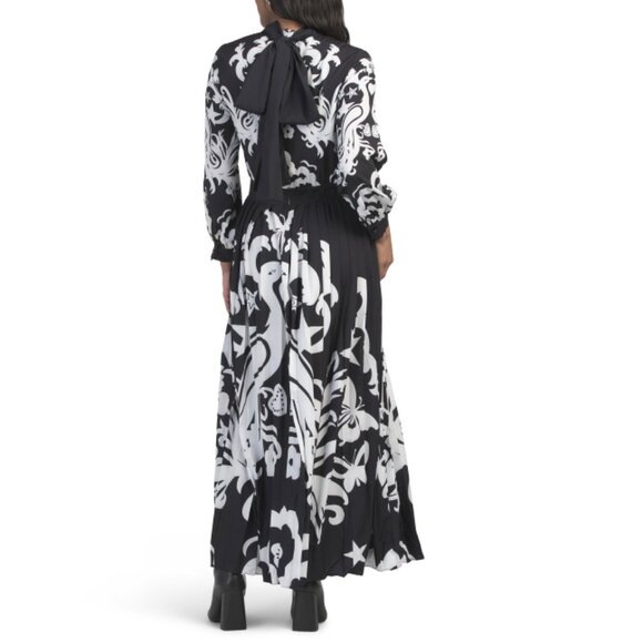 NANCY YANG Black Pleated Maxi Dress - Picture 2 of 2